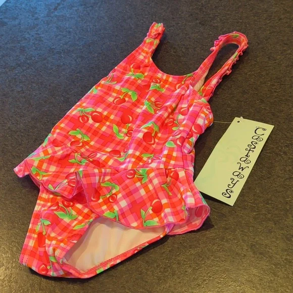 Plaid With Cherries Swimsuit - Picture 3 of 5